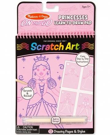 Набор для рисования Scratch Art Научись рисовать принцесс 
